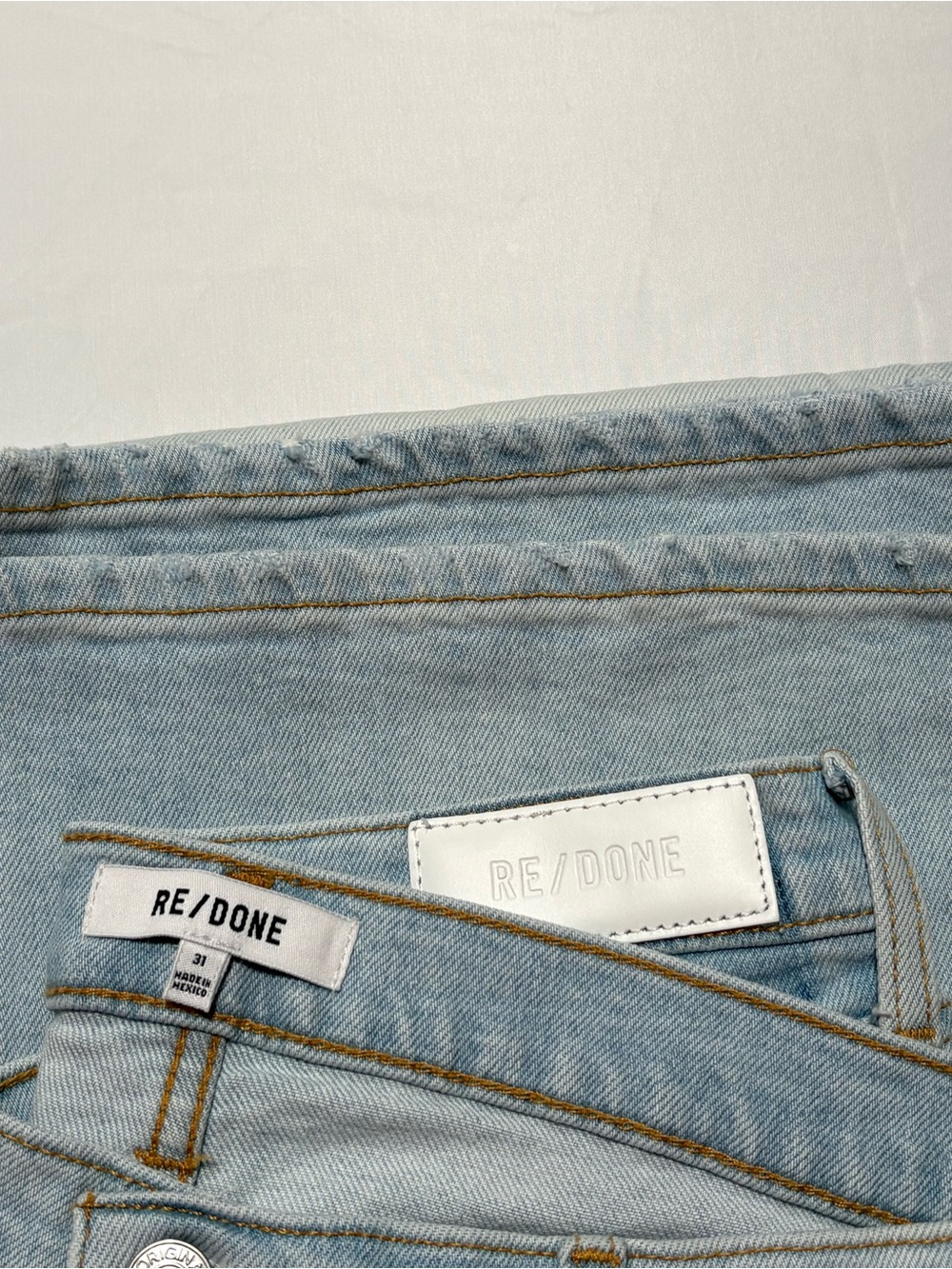 RE/DONE Comfort Stretch Mid Rise Wide Leg Jeans Mid 90s Wash Size 31 - Picture 7 of 7